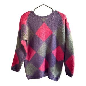 Vintage Argyle Mohair Sweater by Paul Harris Design